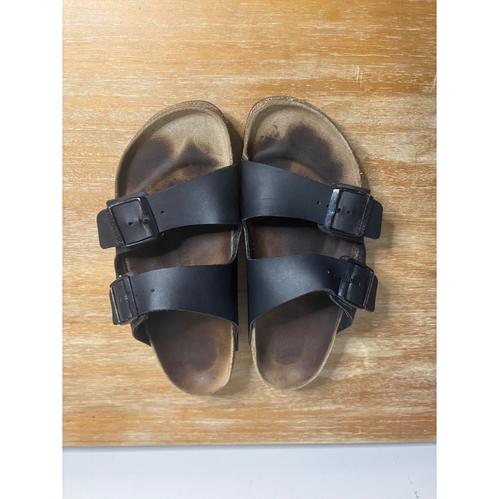 Birkenstock Arizona Black Birko-Flor Sandals M 7 W9 EU 40 Regular Footbed - Picture 2 of 9
